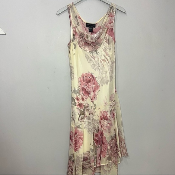 Vintage Y2K Coquette Floral Gown Fairycore Dress Asymmetric Ballet Lace Romantic - Picture 13 of 15